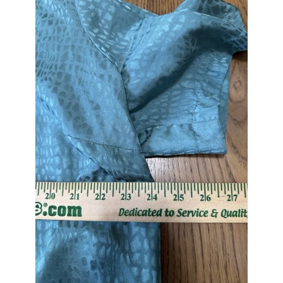 A New Day Teal Tiered Babydoll Dress‎ V Neck Lagenlook Size XXL Metalic Flowing - Picture 5 of 11